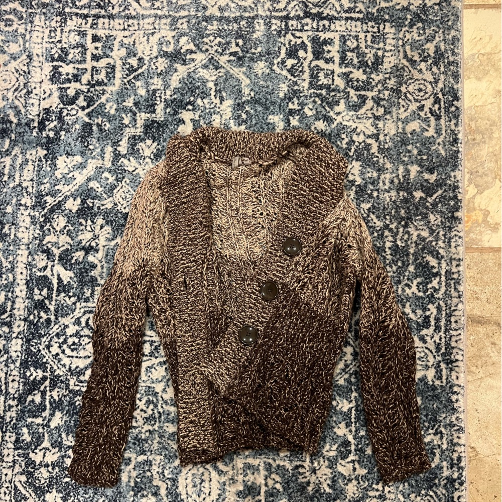 Chunky Knit Cardigan with Button Closure
